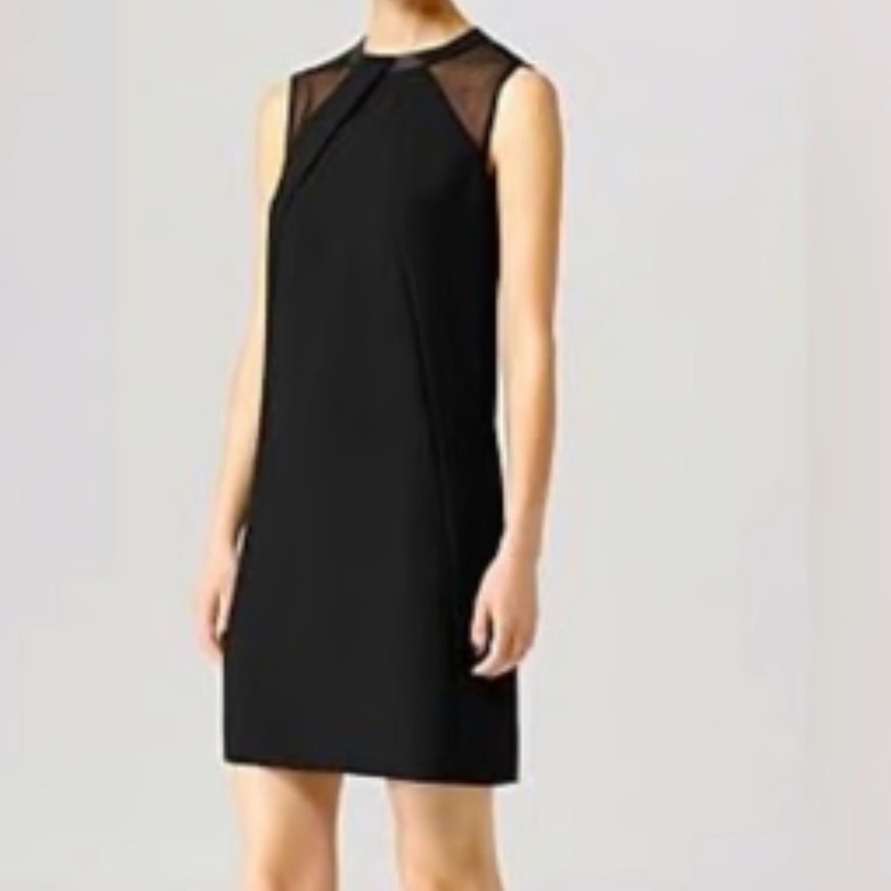 Reiss Black Mock Neck Sheath Dress